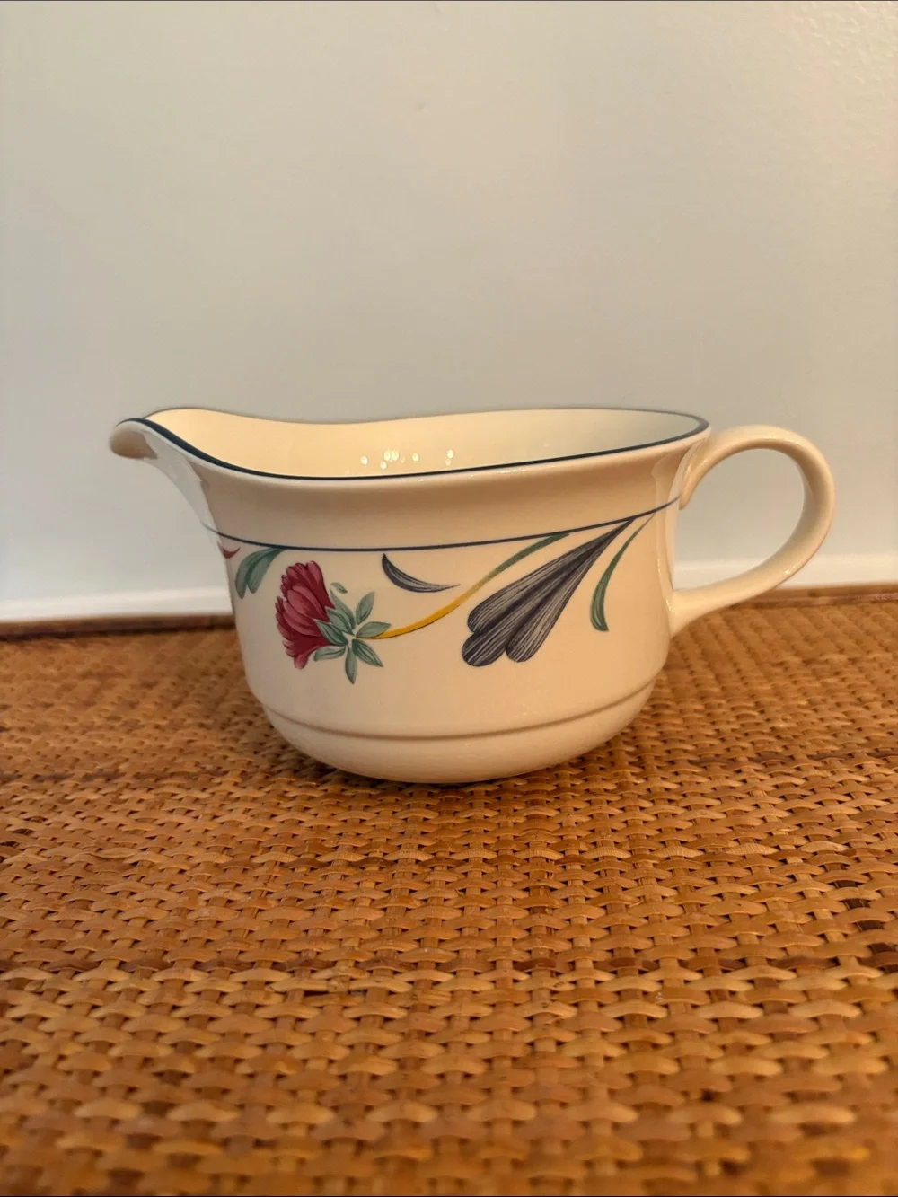 Vintage Lenox Poppies on Blue Sauce Boat, Discontinued